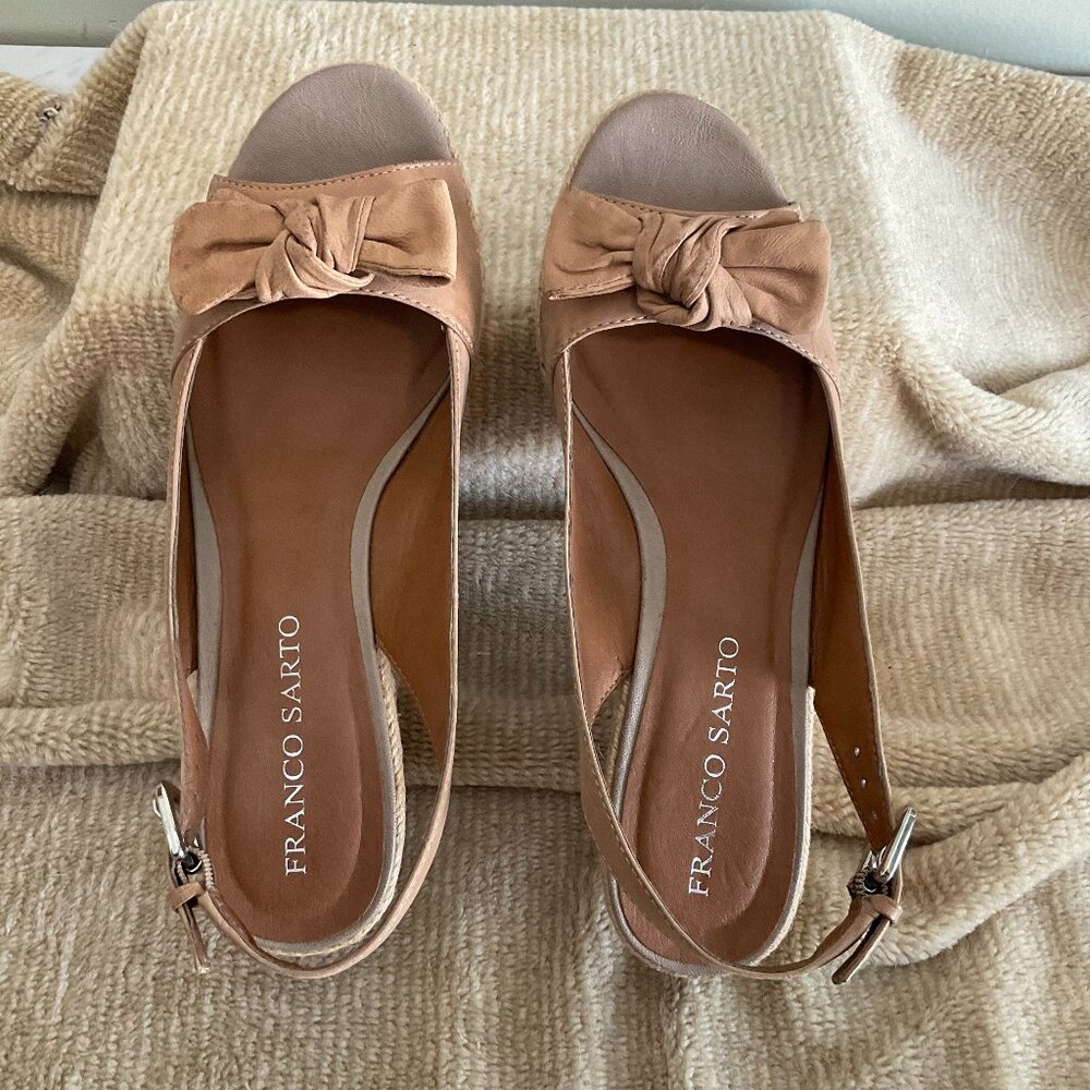 Franco Sarto Espadrille Wedge Sandals -  Size 8.5M - Shoe - 3" Heel